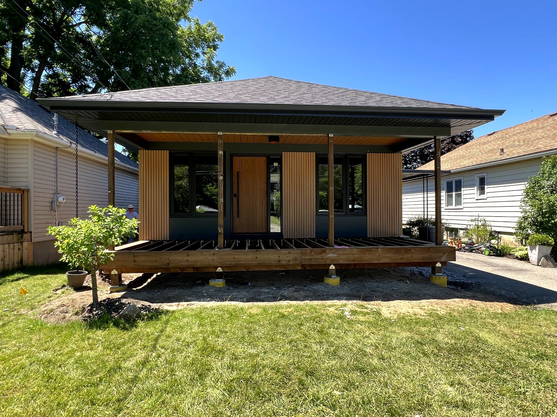 Residential deck framing and decking installation