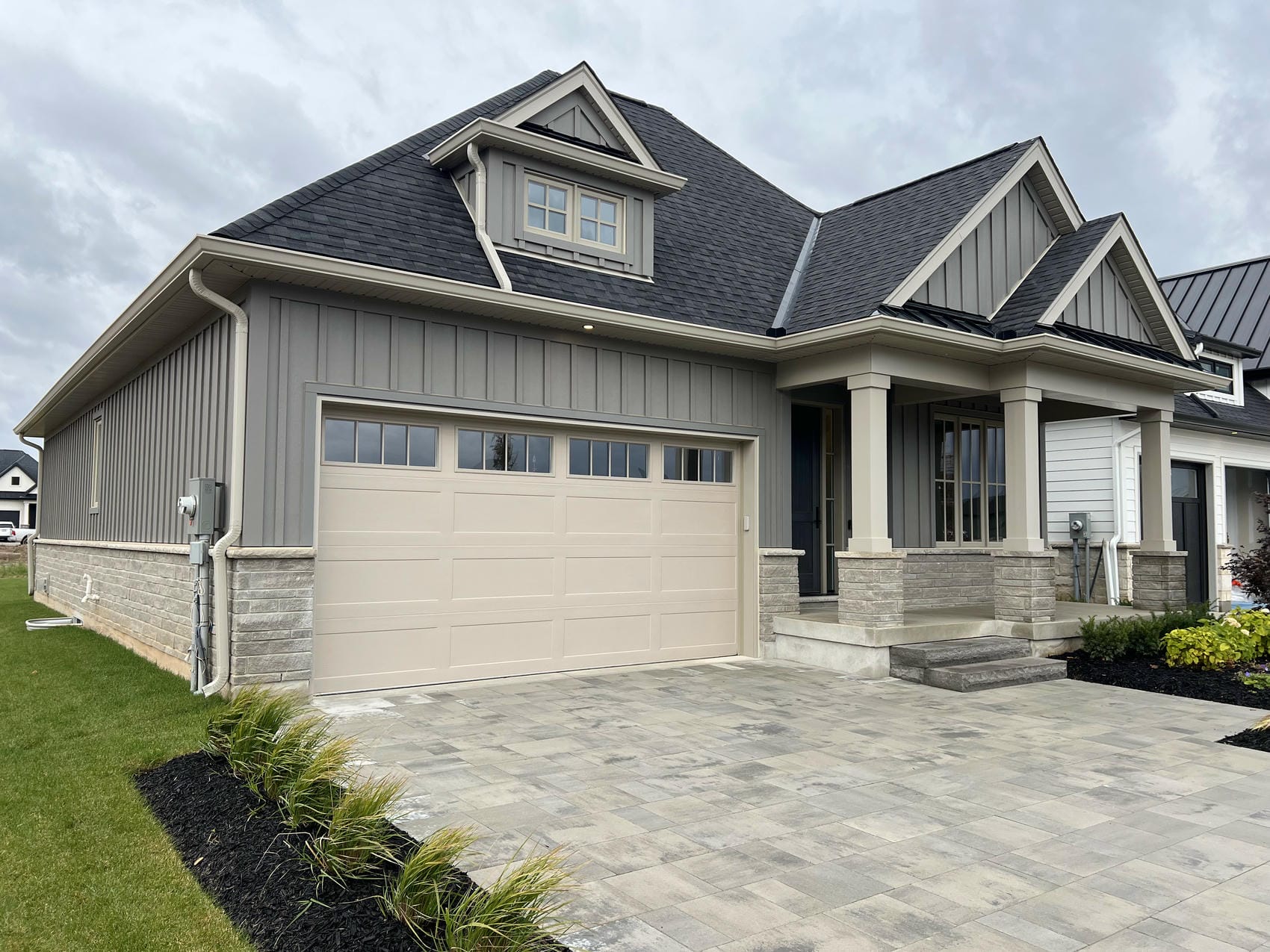 Finished new construction exterior with aluminum soffit and fascia in Pelham