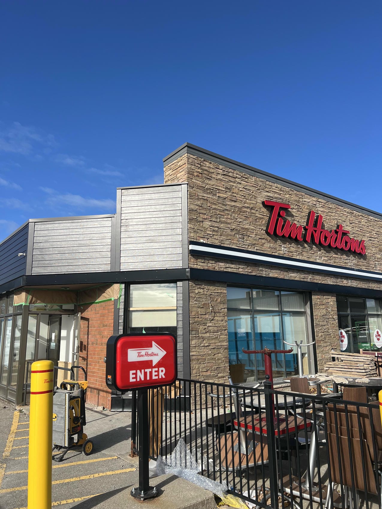 Tim Hortons commercial exterior finish in Grimsby by Renovation Xperts Group
