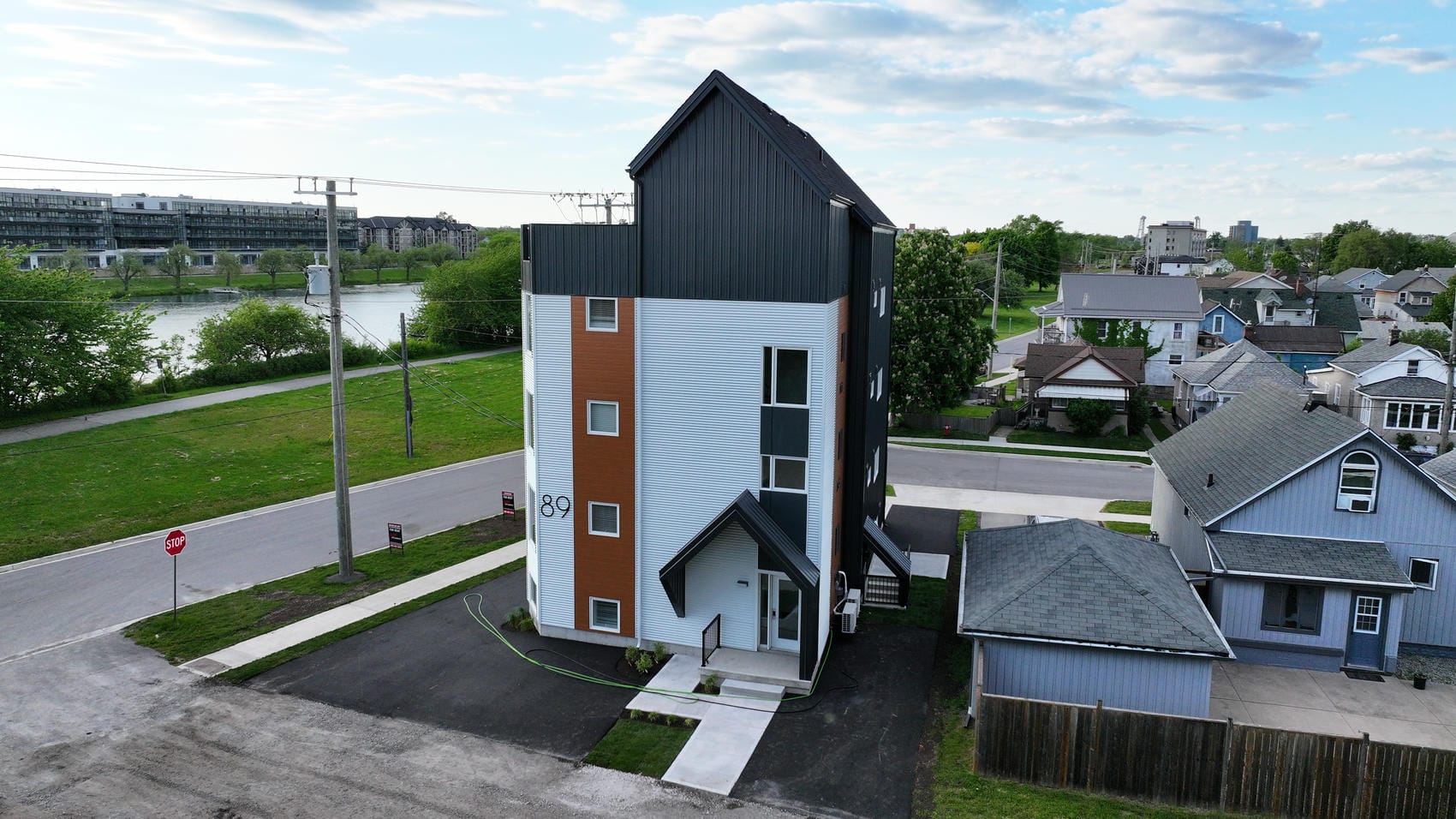 Completed commercial cladding project in Welland Ontario