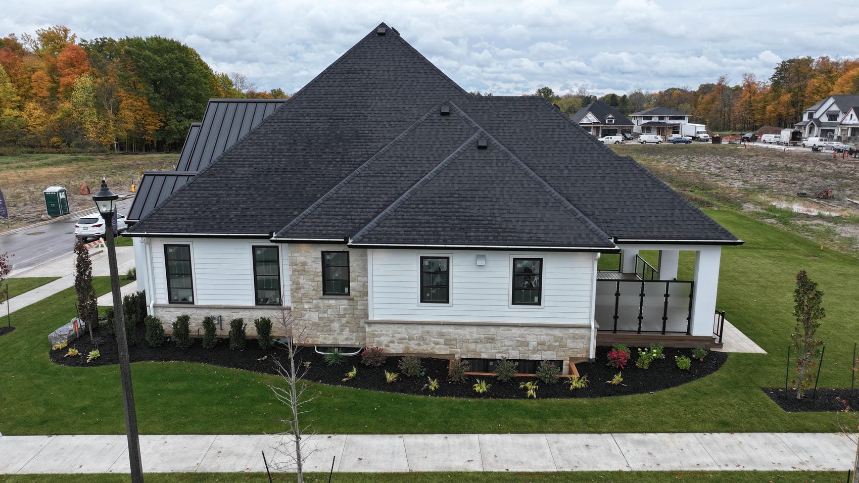 Fiber cement board and batten siding on new build home in Pelham