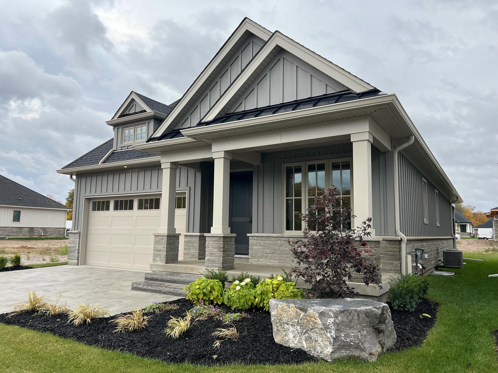 Complete fiber cement new build exterior in Pelham, Ontario
