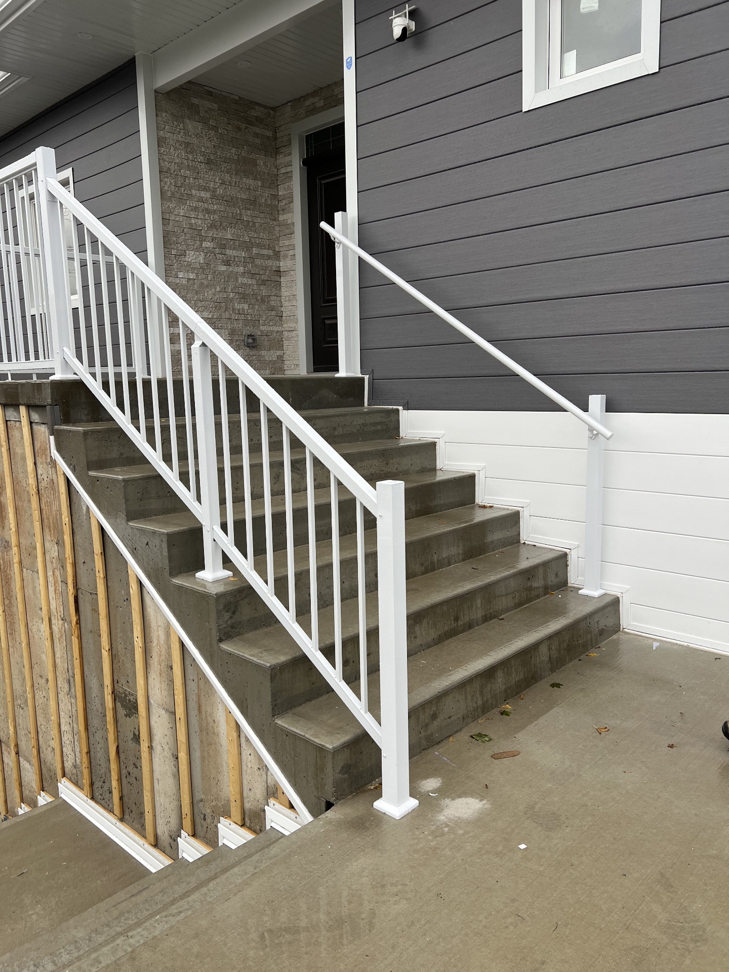 Deck stairs and railing installation