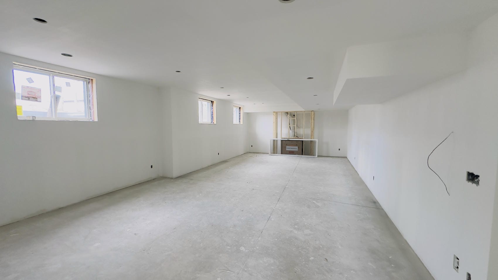 Basement interior with painted walls and ceiling in Niagara